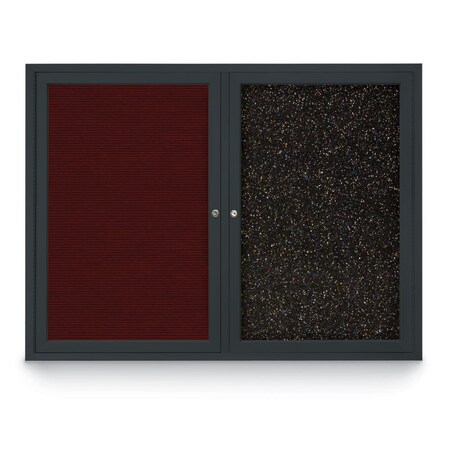 United Visual Products Corkboard, Rubber Backing/Satin, 72" X36" UV406-SATIN-RUBBER